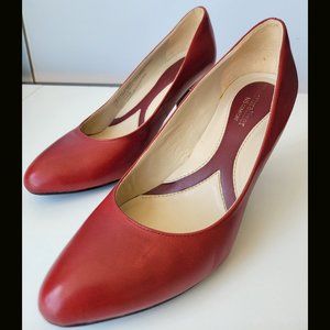 Naturalizer N5 Comfort Real Leather Pump in Red 3" High Heels US 7-1/2 M